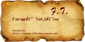 Faragó Tatjána névjegykártya