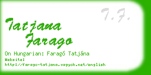 tatjana farago business card